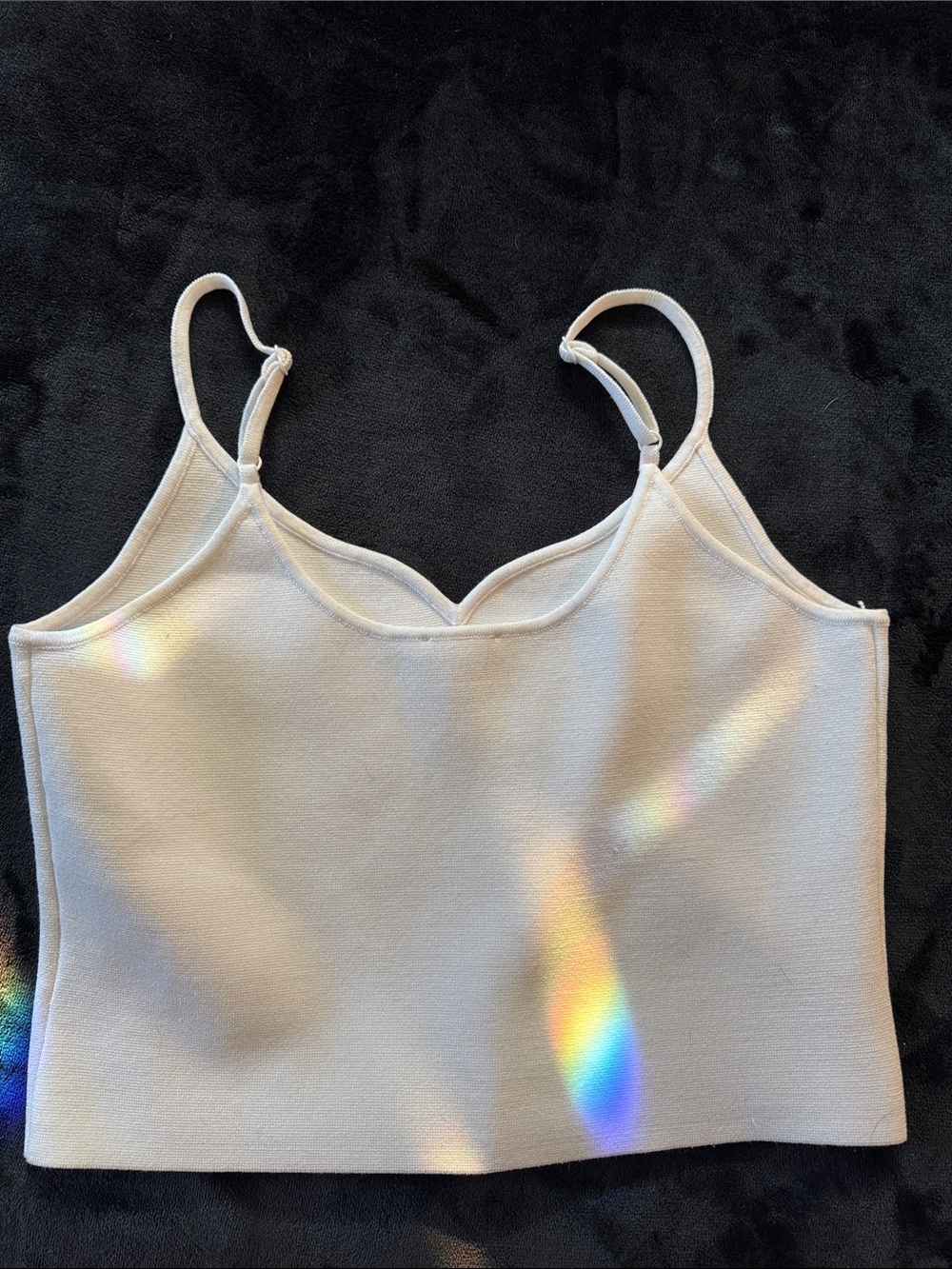 Express Cream Cropped Camisole with Adjustable Straps - Picture 3 of 3